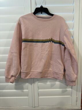 Patagonia Light Pink Crewneck with Multistripe Chest Detail